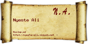 Nyeste Ali névjegykártya